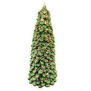 Stonia Creations Decorated Christmas Tree Candle 12" Tall 70 Hour‎ Burn Time